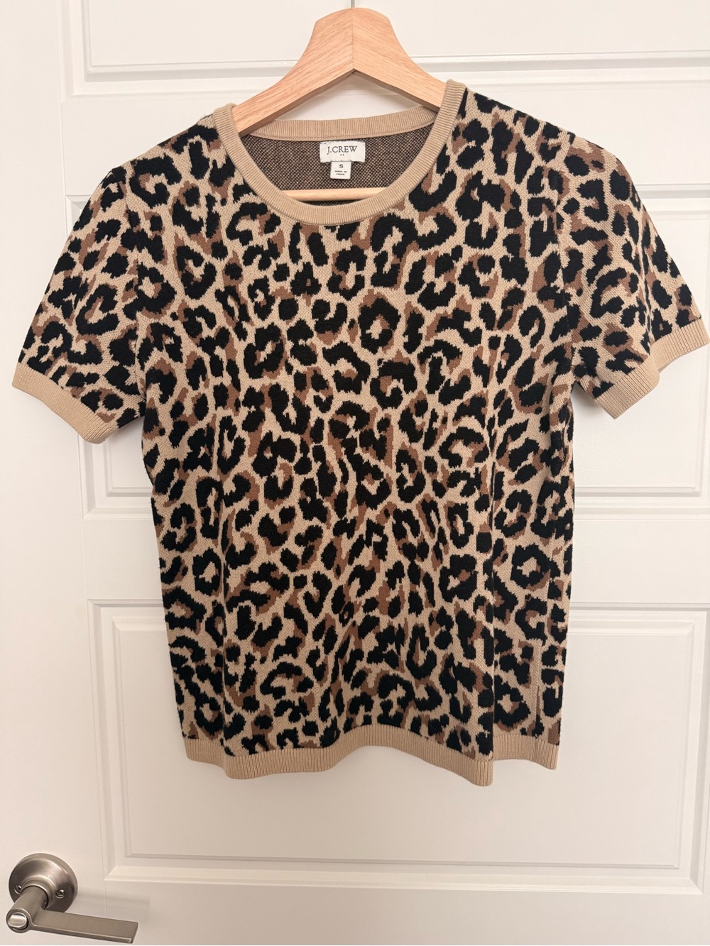 J. Crew Women’s Animal print knit blouse